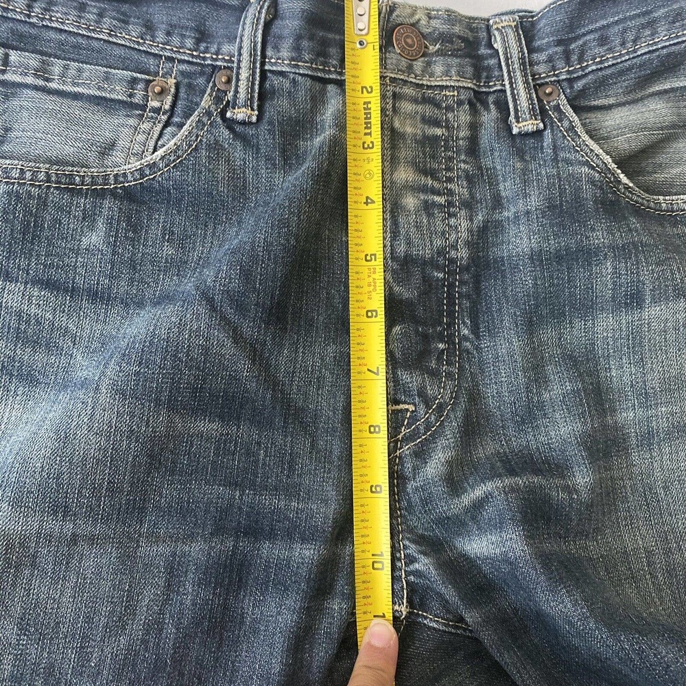 Levi's 501 Original Straight Button Fly Jeans Men's Blue Distressed Size 32x30 - Picture 11 of 12